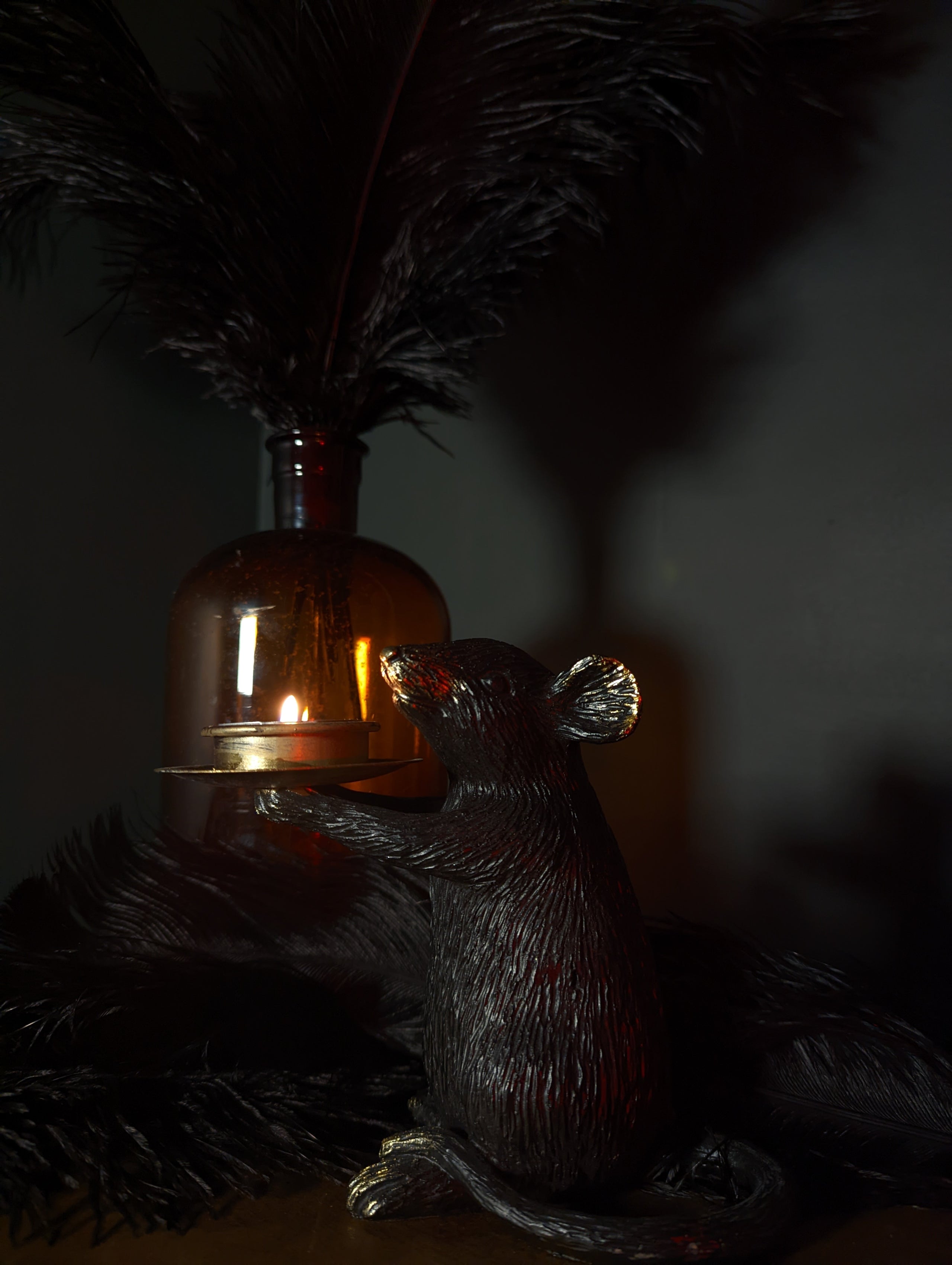 Black Mouse Candle Holder TILLIUS